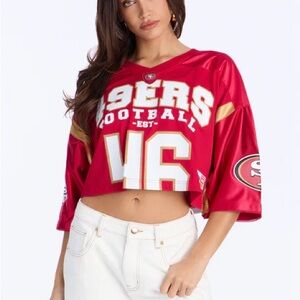 Red 49ers Football Crop Top